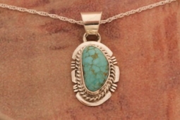Genuine Kingman Turquoise Sterling Silver Pendant